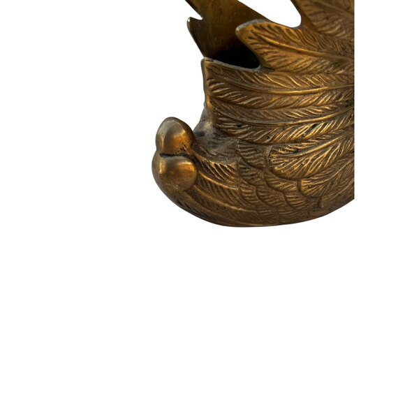 Solid Brass Swan Figurine Planter Vase Candle Holder 10" T Vintage Made in Korea - Picture 11 of 12